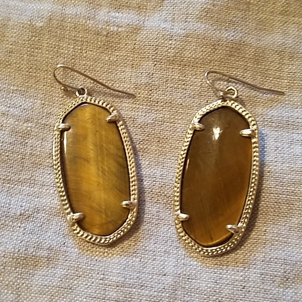 Beautiful brown & gold Kendra Scott earrings